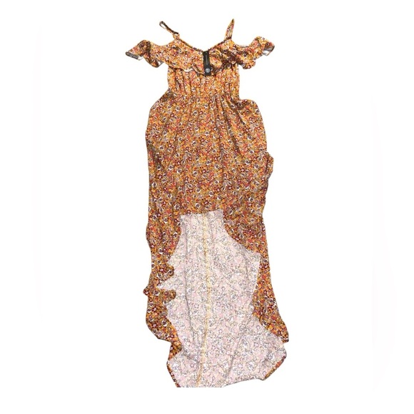 As U Wish Floral Off-Shoulder Dress - Orange and White - Picture 3 of 4